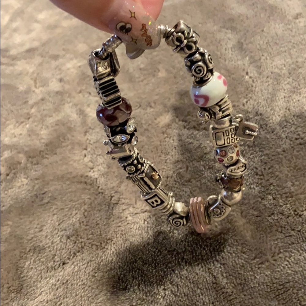 Pandora Vintage Silver Charm Bracelet: Full beads!